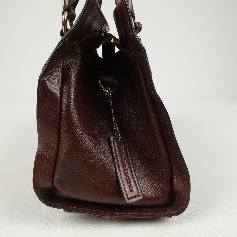 Wilson Leather Top Handle Satchel Brown Leather Purse *No Shoulder Strap - Picture 3 of 15